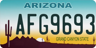 AZ license plate AFG9693