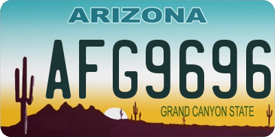 AZ license plate AFG9696