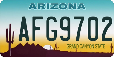 AZ license plate AFG9702