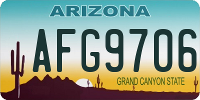 AZ license plate AFG9706