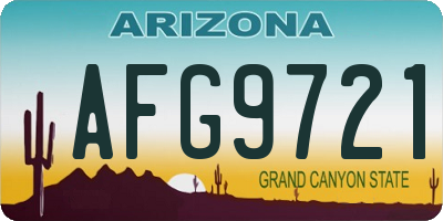 AZ license plate AFG9721