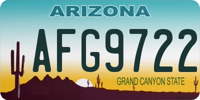 AZ license plate AFG9722