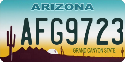 AZ license plate AFG9723