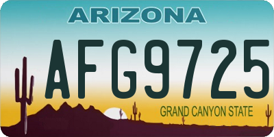 AZ license plate AFG9725