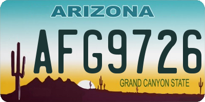 AZ license plate AFG9726