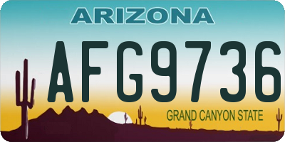 AZ license plate AFG9736