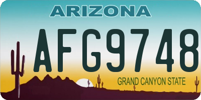 AZ license plate AFG9748