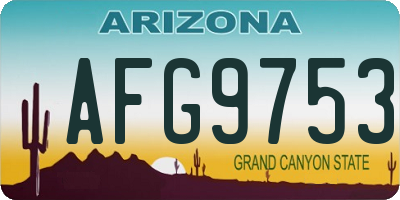 AZ license plate AFG9753