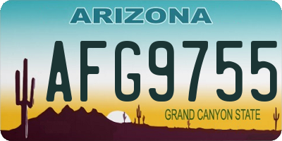 AZ license plate AFG9755