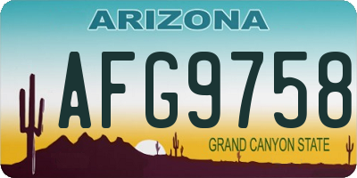 AZ license plate AFG9758