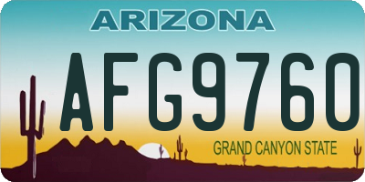 AZ license plate AFG9760