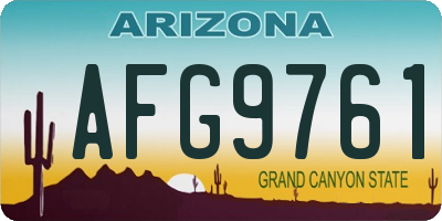 AZ license plate AFG9761