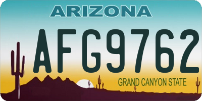 AZ license plate AFG9762