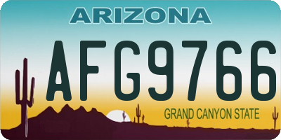 AZ license plate AFG9766