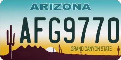 AZ license plate AFG9770
