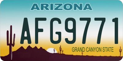 AZ license plate AFG9771