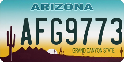 AZ license plate AFG9773
