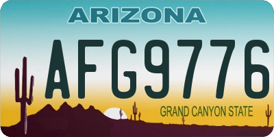 AZ license plate AFG9776