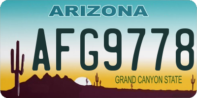 AZ license plate AFG9778