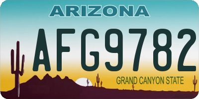 AZ license plate AFG9782