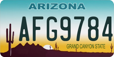 AZ license plate AFG9784