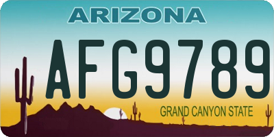 AZ license plate AFG9789