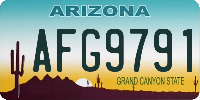 AZ license plate AFG9791