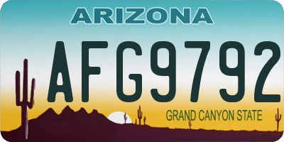 AZ license plate AFG9792