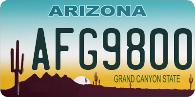 AZ license plate AFG9800