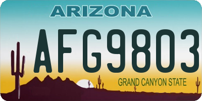 AZ license plate AFG9803