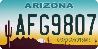 AZ license plate AFG9807