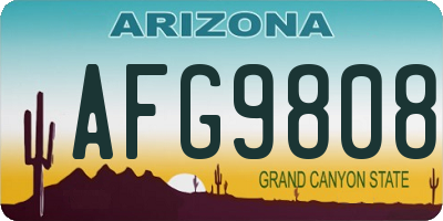 AZ license plate AFG9808
