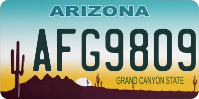 AZ license plate AFG9809