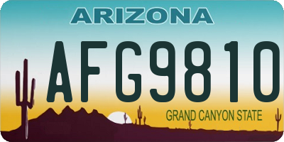 AZ license plate AFG9810