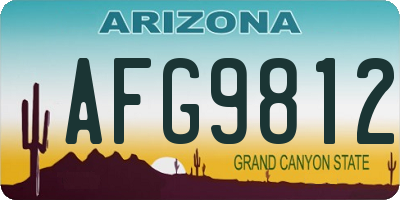 AZ license plate AFG9812