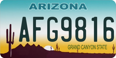 AZ license plate AFG9816
