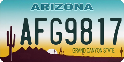 AZ license plate AFG9817