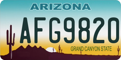 AZ license plate AFG9820