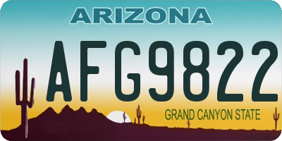 AZ license plate AFG9822