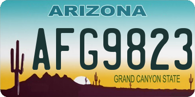 AZ license plate AFG9823
