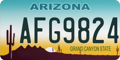 AZ license plate AFG9824