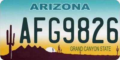 AZ license plate AFG9826