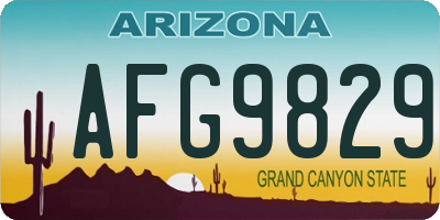 AZ license plate AFG9829