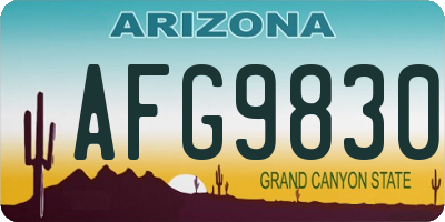 AZ license plate AFG9830