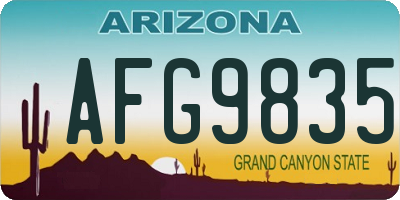 AZ license plate AFG9835