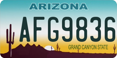 AZ license plate AFG9836