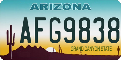 AZ license plate AFG9838