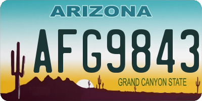 AZ license plate AFG9843