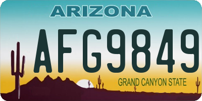 AZ license plate AFG9849