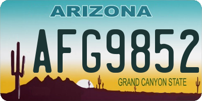 AZ license plate AFG9852